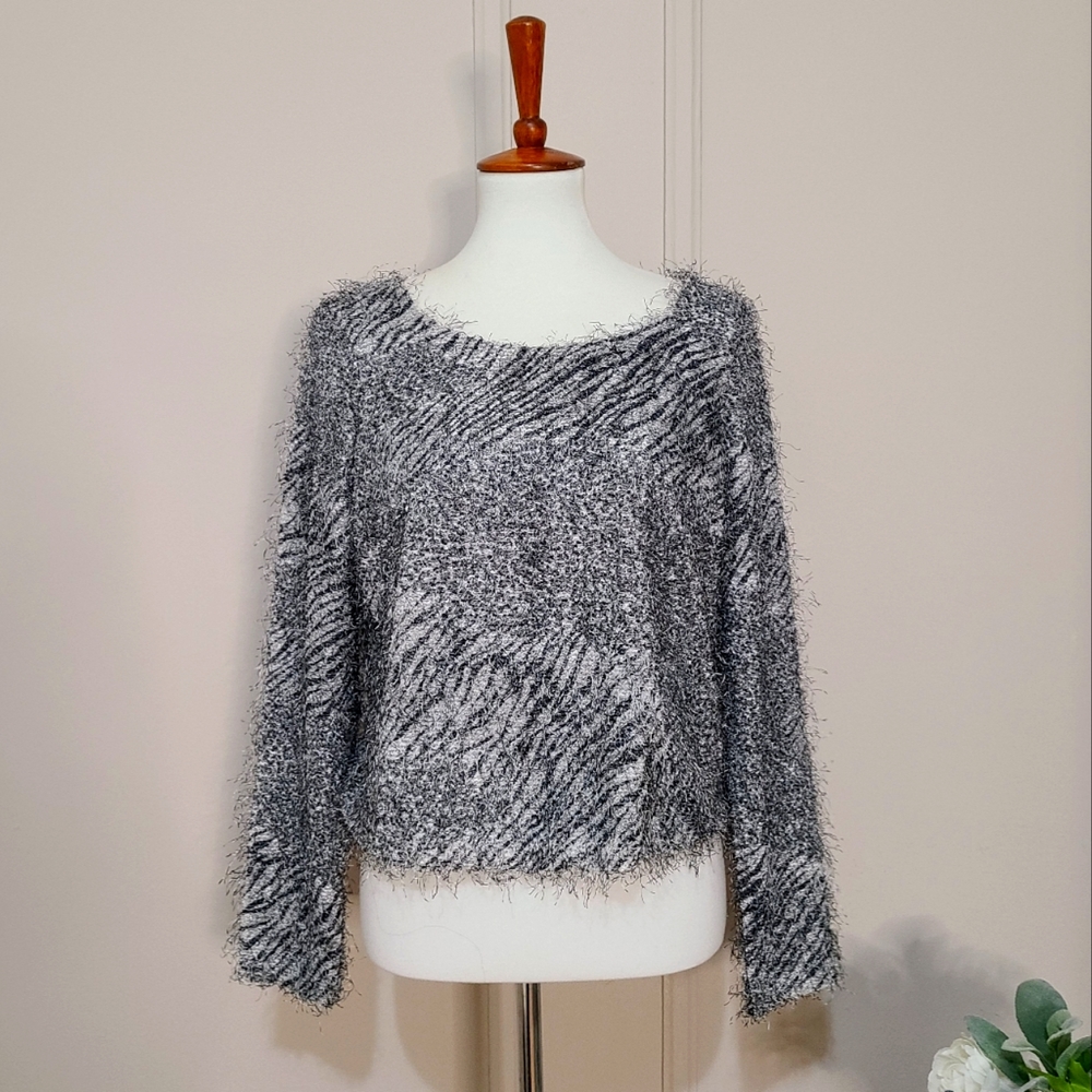 Reiss top sweater zebra animal pattern S